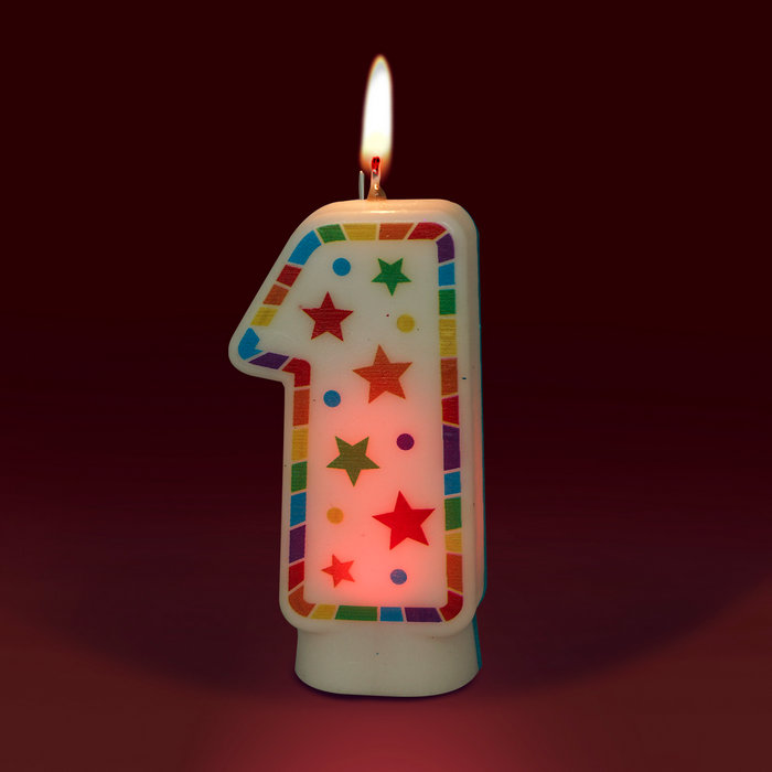 свеча цифра 1 светодиодная