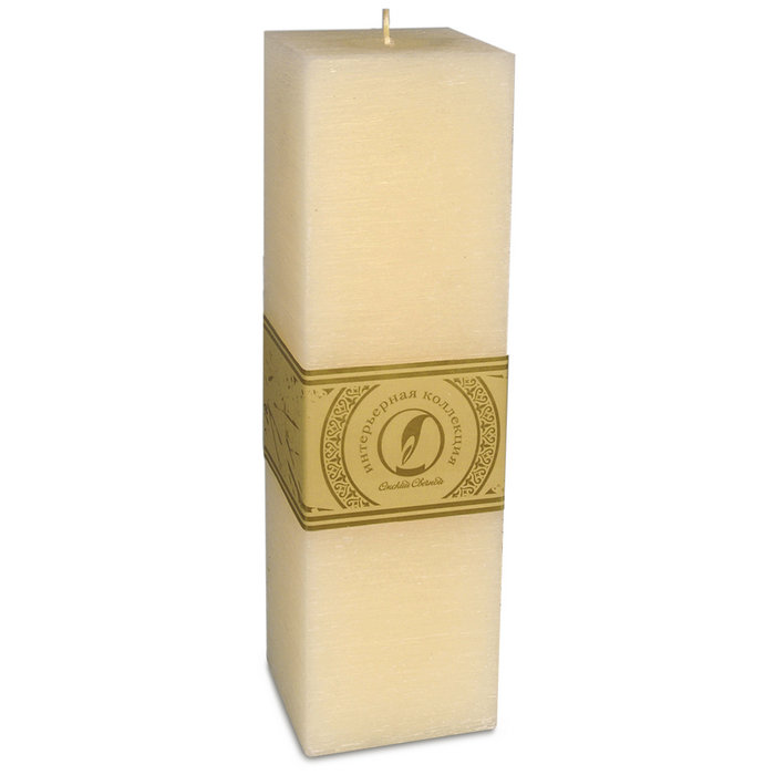 свеча квадратная призма 75х75х250 кремовый