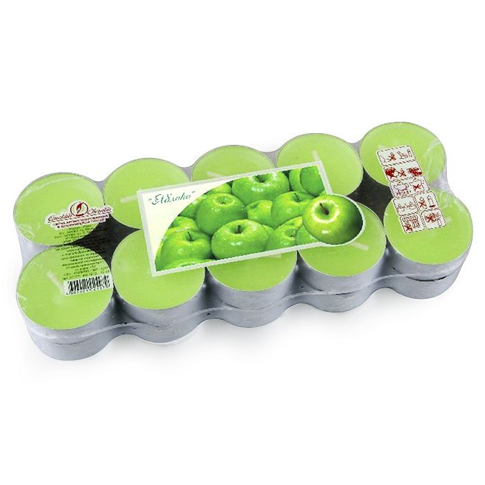 свеча чайная 12 гр ароматизированная 20 шт/уп "яблоко"