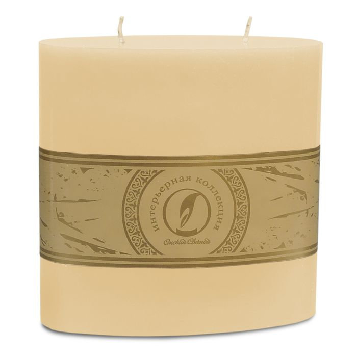 свеча овальная призма 150х75х150 2 фитиля кремовый