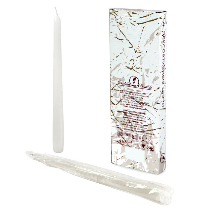 свеча античная 4 шт белая