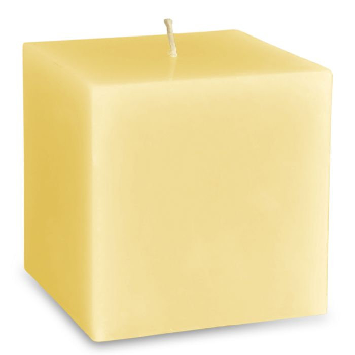 свеча куб 100 желтый
