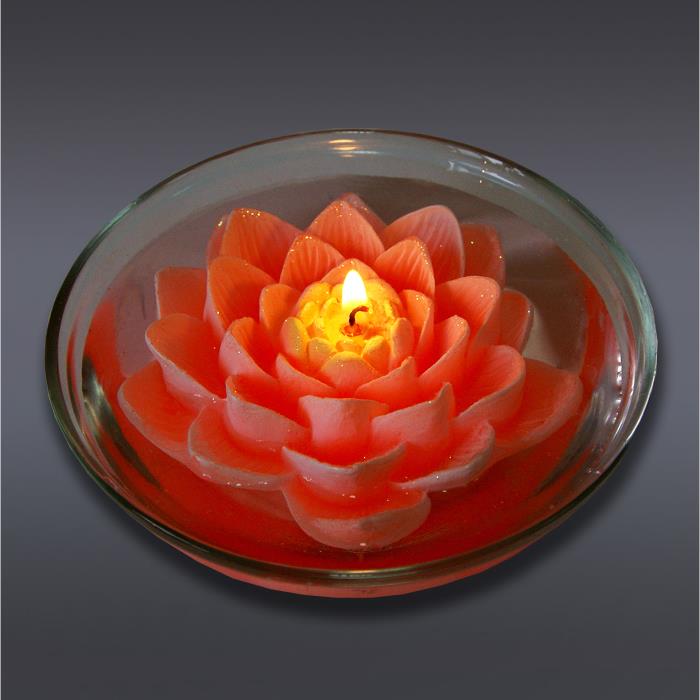 свеча плавающая лилия оранжевая