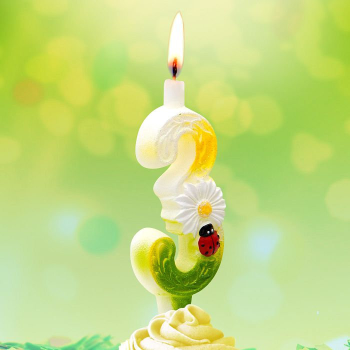 свеча тортовые цифры с ромашками 3