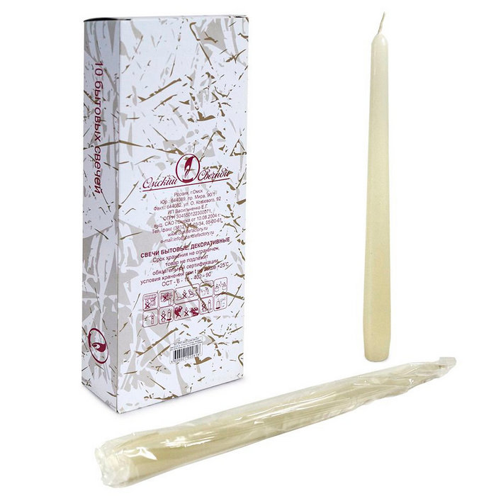 свеча античная 10 шт сл. кость