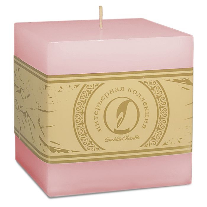 свеча куб 100 розовый