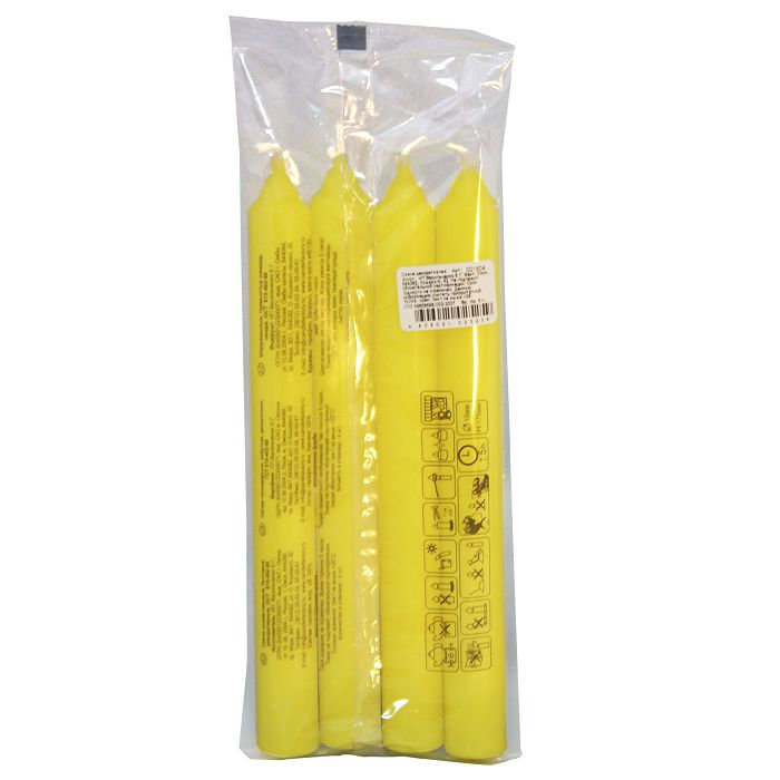 свеча столовая 40 гр желтая 4 шт