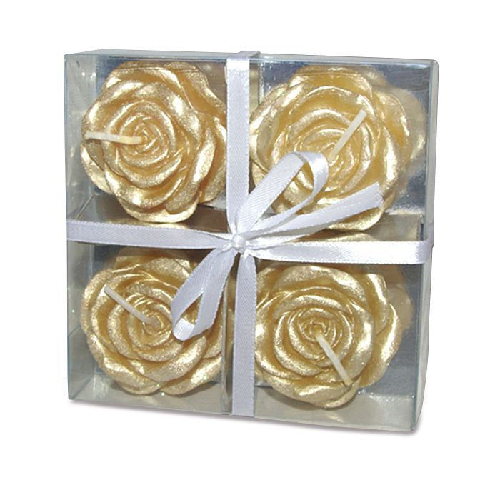 набор свечей розочки золотые
