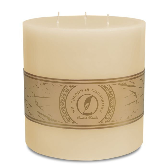 свеча цилиндр d150h150 3 фитиля кремовый