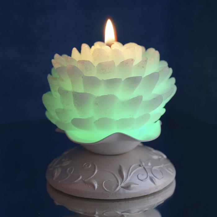 свеча мигающая хамелеон  Георгин