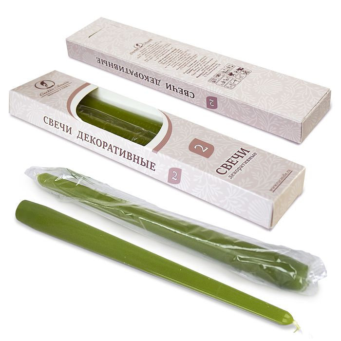 свеча античная 2 шт оливковая