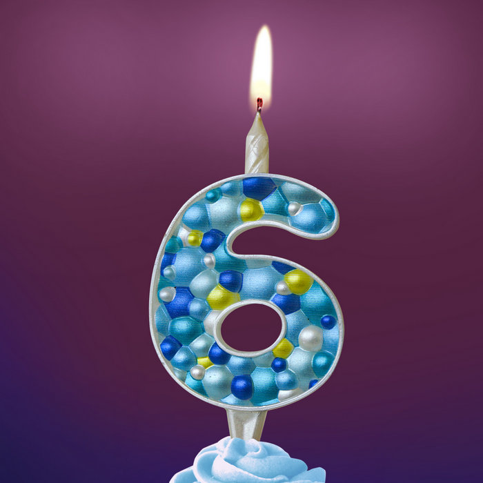 свеча тортовая 6 "Пузырьки" микс