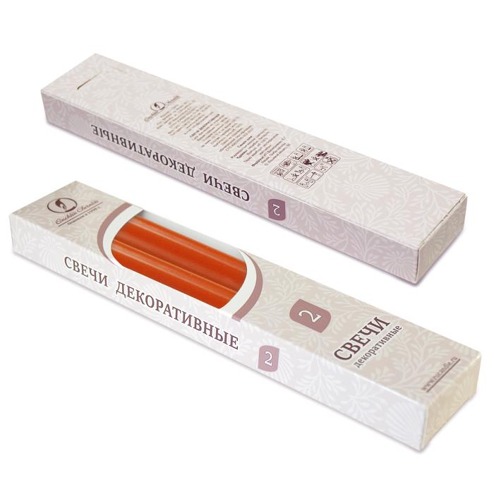 свеча классическая 2 шт оранжевая