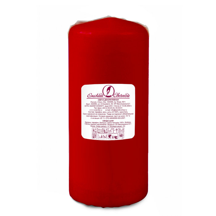 свеча пеньковая 70х170 красная