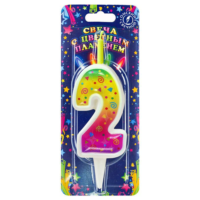 свеча торт. с цветным пламенем 2