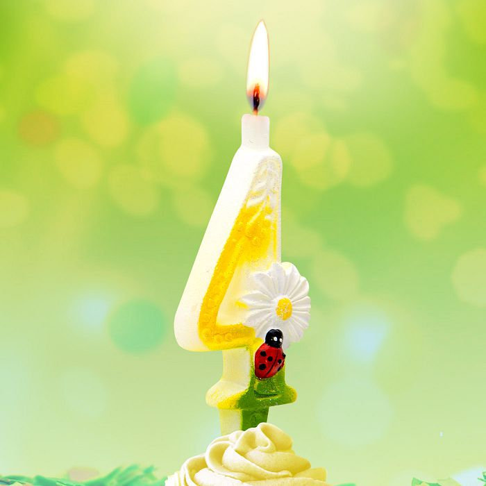 свеча тортовые цифры с ромашками 4