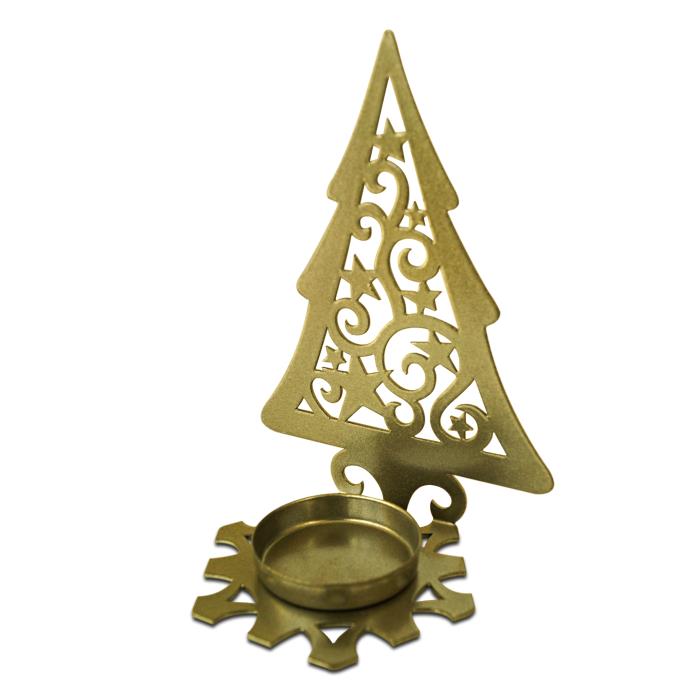 подсвечник "елка со звездами" цвет золото