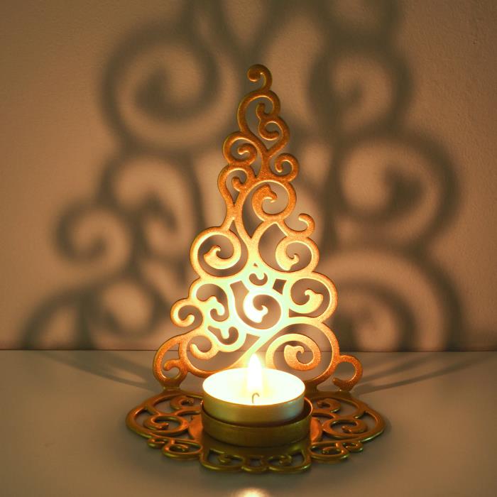 подсвечник "елка гламурная" цвет золото