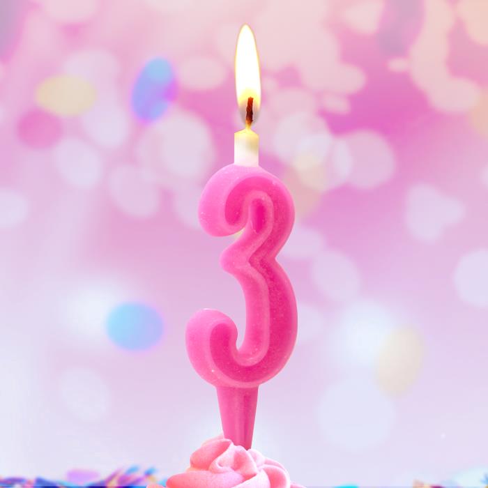 свеча тортовая цифра 3