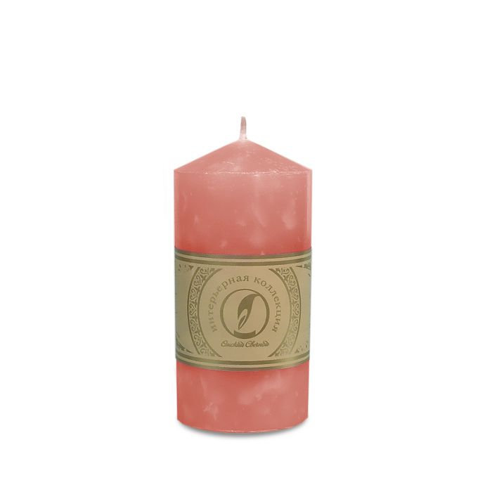 свеча цилиндр с конусом d70h127 розовый