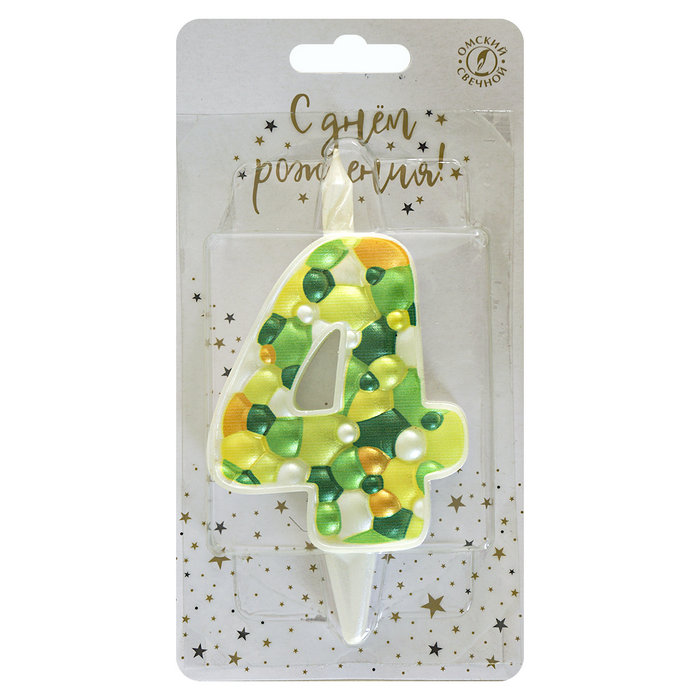 свеча тортовая 4 "Пузырьки" микс