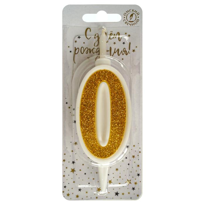 свеча тортовая 0 "суперблеск" золото