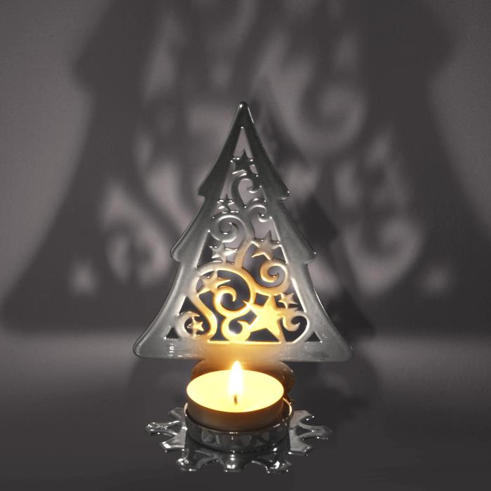 подсвечник "елка со звездами" цвет хром