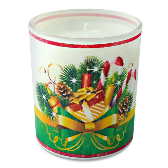 свеча в стекле "новог украшения"