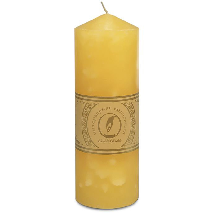 свеча цилиндр с конусом d70h200 желтый