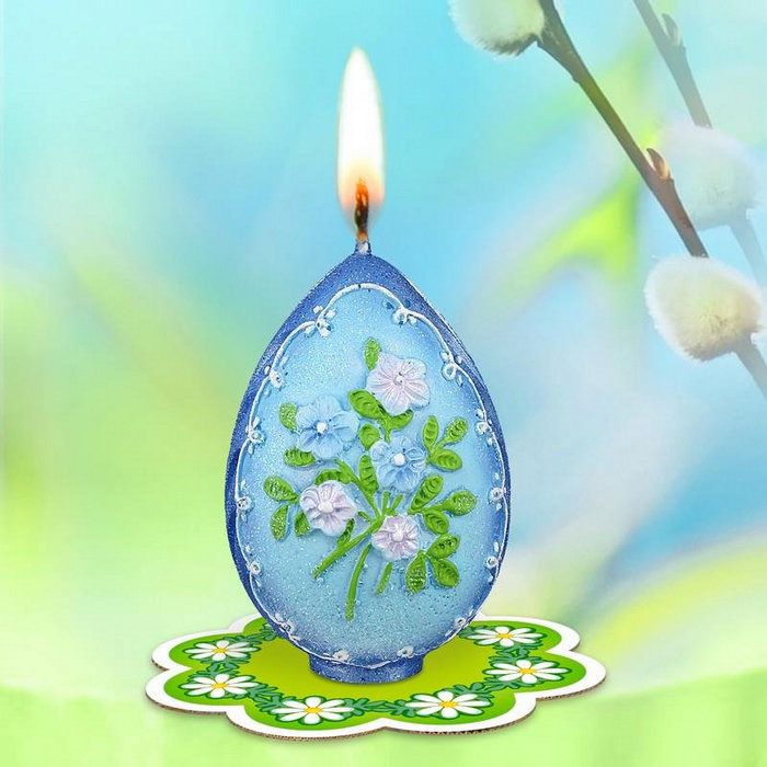 свеча Яйцо Весенние цветы