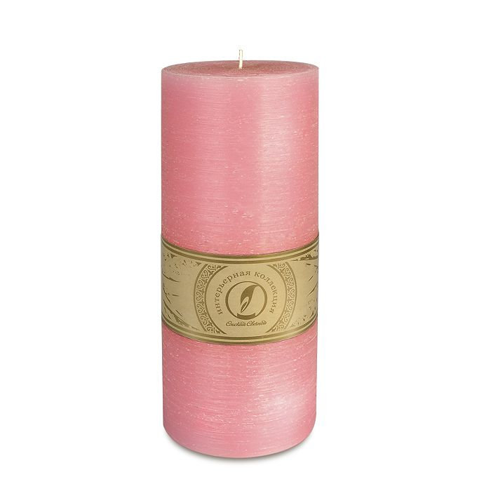 свеча цилиндр d100h255 розовый