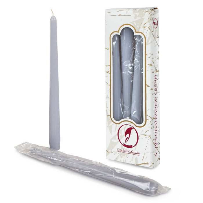 свеча античная 4 шт серая