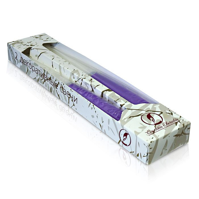 свеча античная 2 шт сиренево-белая