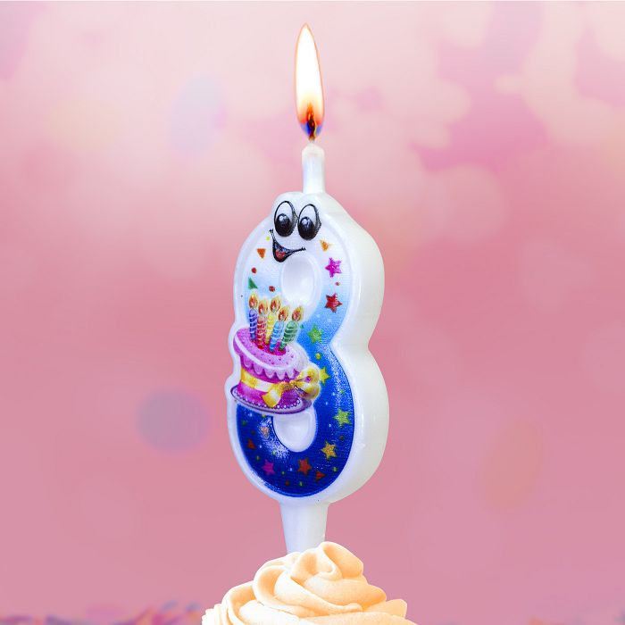 свеча тортовая "с глазками" 8