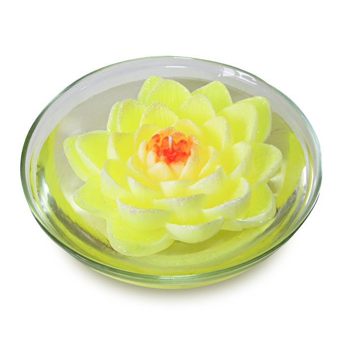 свеча плавающая лилия желтая