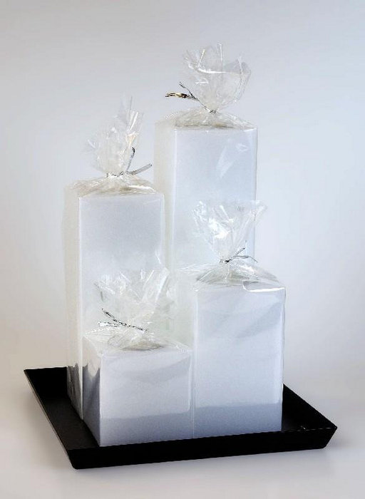 свечи квадратная композиция белая