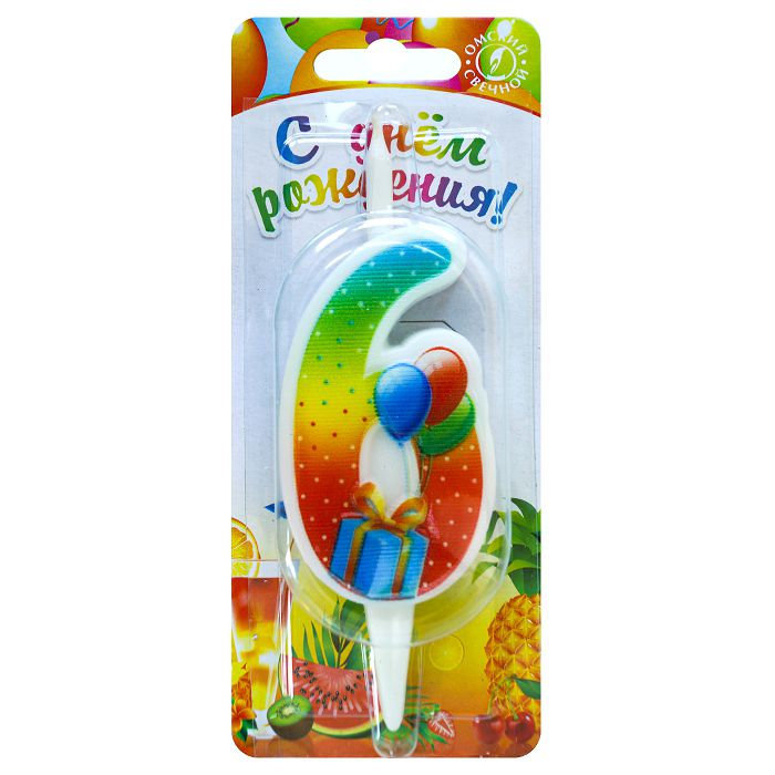 свеча тортовая "С подарком" 6