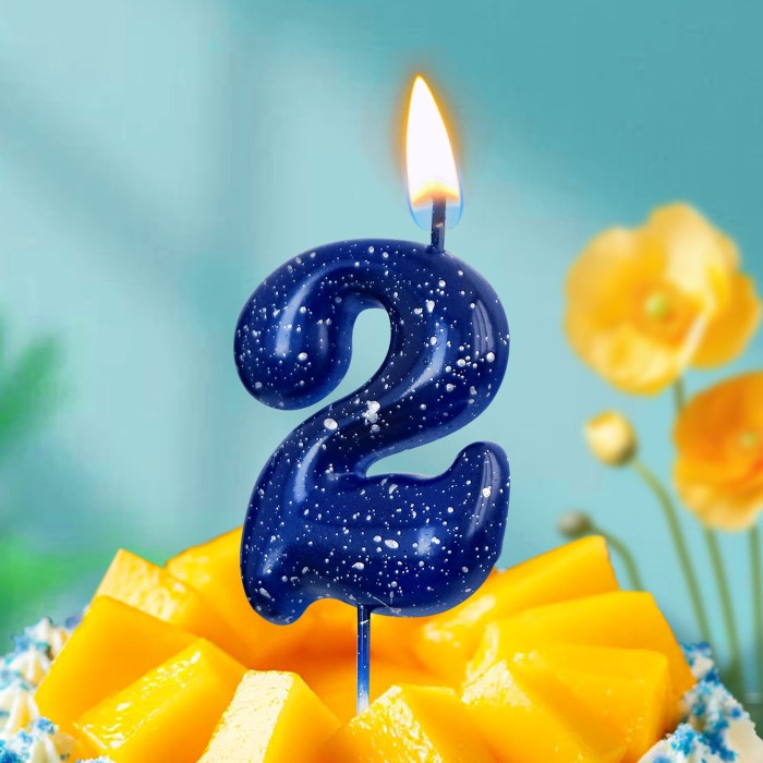 свечи цифры "звездное небо" 2