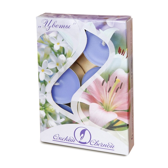 свеча чайная 12 гр ароматизированная 6 шт/уп цветы