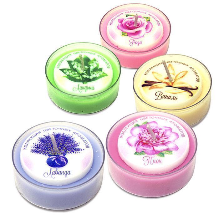 свеча арома в гильзе "цветочные ароматы" (шоу-бокс)