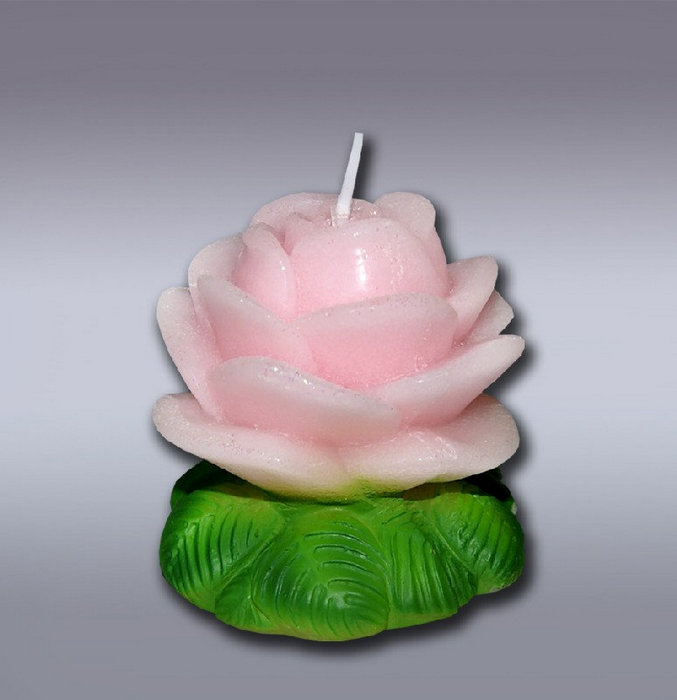 свеча мигающая  Роза малая ароматиз.