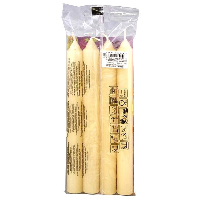 свеча столовая арома 40 гр ваниль 4 шт