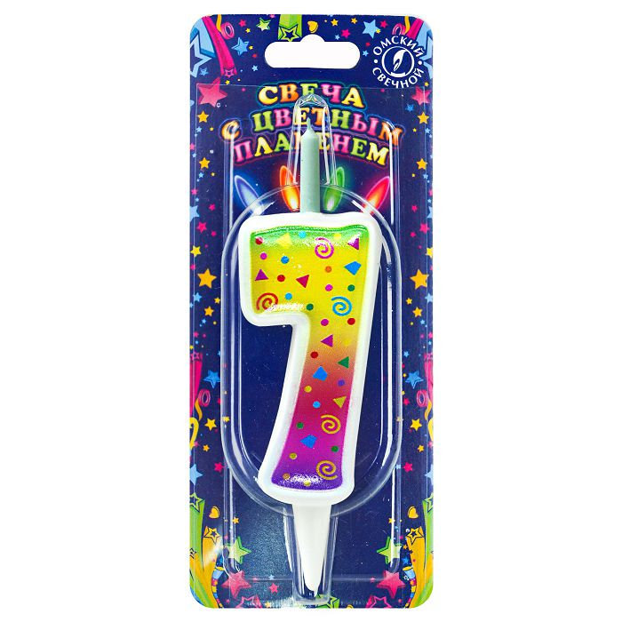 свеча торт. с цветным пламенем 7