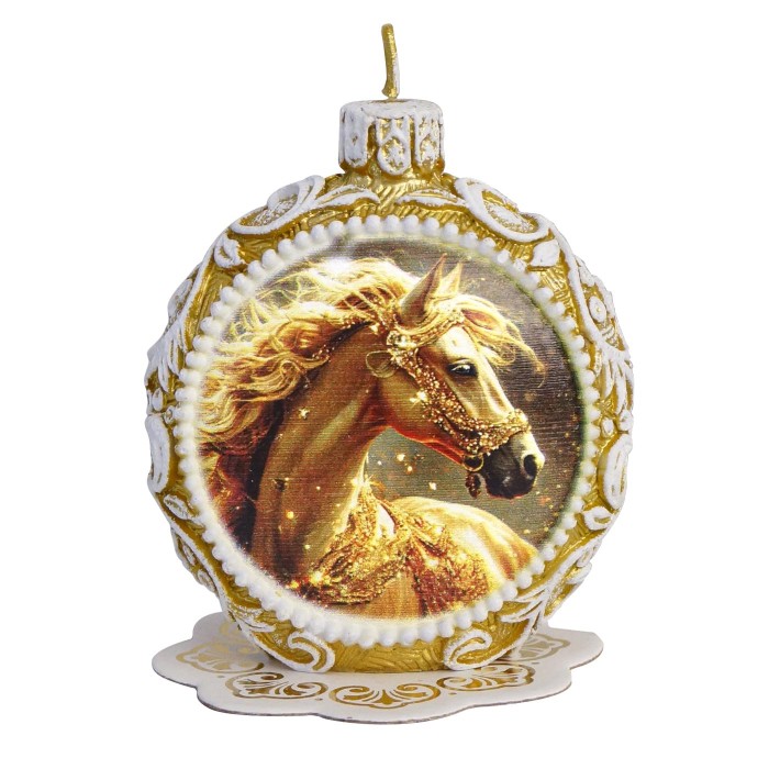 свеча шар золотой узорный