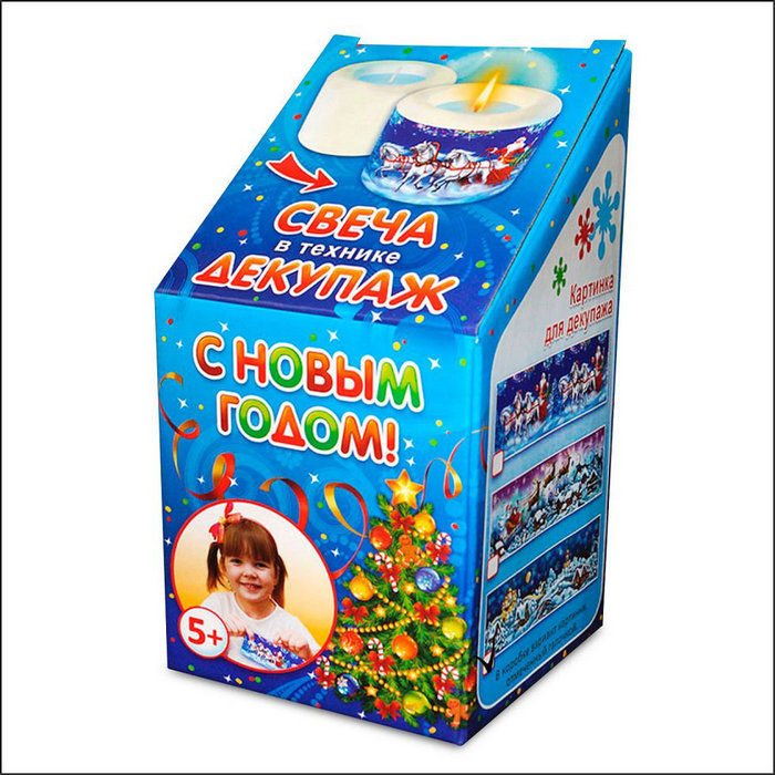 набор для творчества "Свеча в технике декупаж"