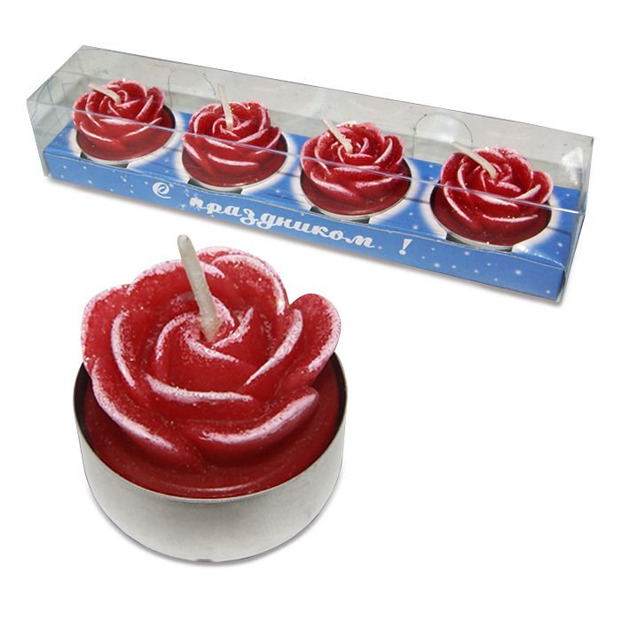 набор свечей розочки красные