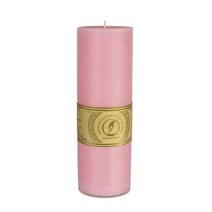 свеча цилиндр d80h255 розовый