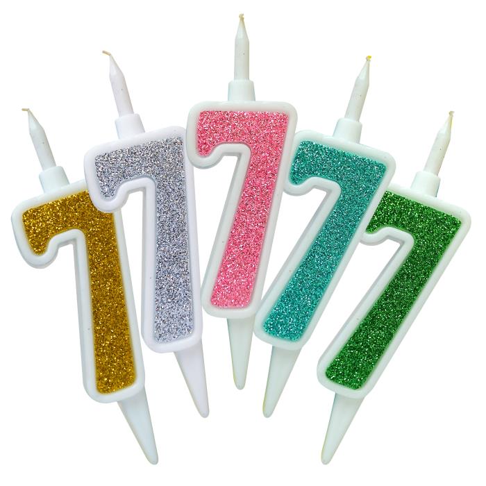 свеча тортовая 7 "суперблеск" микс