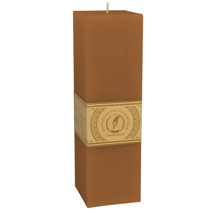 свеча квадратная призма 75х75х250 коричневый