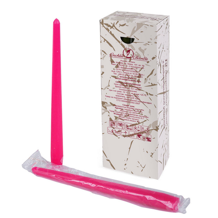 свеча античная 12 шт темно-розовая